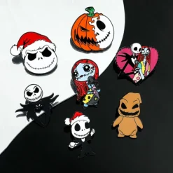 Night Before Christmas Enamel Pin - Creative Cute Jack Sally Gifts for Fans Cartoon Pin for Clothes Backpack Bag Hat Collection