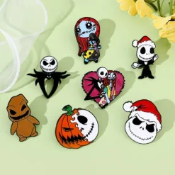 Night Before Christmas Enamel Pin - Creative Cute Jack Sally Gifts for Fans Cartoon Pin for Clothes Backpack Bag Hat Collection
