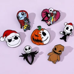 Night Before Christmas Enamel Pin - Creative Cute Jack Sally Gifts for Fans Cartoon Pin for Clothes Backpack Bag Hat Collection
