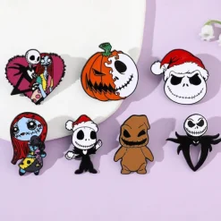 Night Before Christmas Enamel Pin - Creative Cute Jack Sally Gifts for Fans Cartoon Pin for Clothes Backpack Bag Hat Collection
