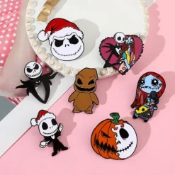 Night Before Christmas Enamel Pin - Creative Cute Jack Sally Gifts for Fans Cartoon Pin for Clothes Backpack Bag Hat Collection