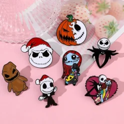 Night Before Christmas Enamel Pin - Creative Cute Jack Sally Gifts for Fans Cartoon Pin for Clothes Backpack Bag Hat Collection