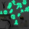 Night Glow Ghost Halloween Glowing Wall Sticker Living Room Bedroom Children's Room Wall Self adhesive Holiday Decoration Creative Sticker