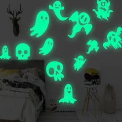Night Glow Ghost Halloween Glowing Wall Sticker Living Room Bedroom Children's Room Wall Self adhesive Holiday Decoration Creative Sticker