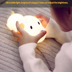 Night Light, Cute lamp Gifts for Kids,Dimmable Silicone Animal Nursery Night Light, Kawaii Rechargeable Bedside Touch Lamp,Room Decor Light