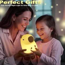Night Light, Cute lamp Gifts for Kids,Dimmable Silicone Animal Nursery Night Light, Kawaii Rechargeable Bedside Touch Lamp,Room Decor Light