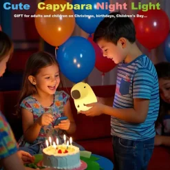 Night Light, Cute lamp Gifts for Kids,Dimmable Silicone Animal Nursery Night Light, Kawaii Rechargeable Bedside Touch Lamp,Room Decor Light