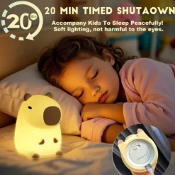 Night Light, Cute lamp Gifts for Kids,Dimmable Silicone Animal Nursery Night Light, Kawaii Rechargeable Bedside Touch Lamp,Room Decor Light