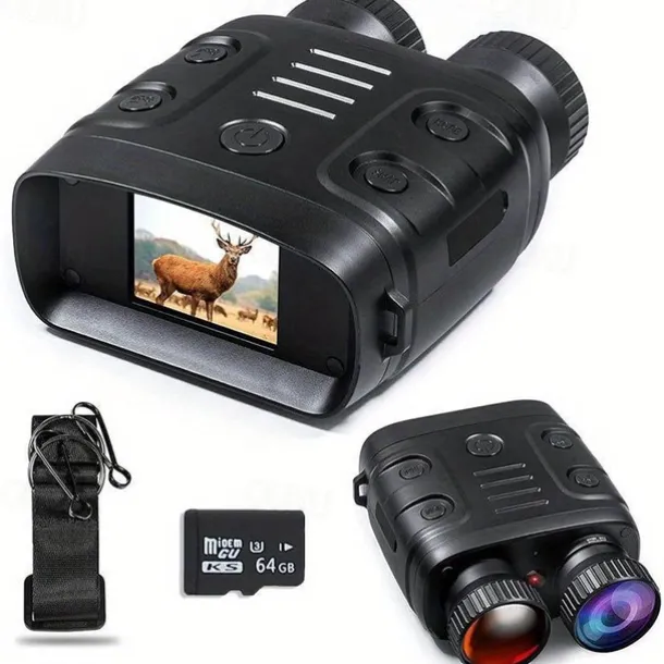 Night Vision Goggles With 5X Digital Zoom Camera NV Binoculars Telescope With Long Infrared Viewing Distance At Night For Hunting And Camping (Built-in Rechargeable Battery)