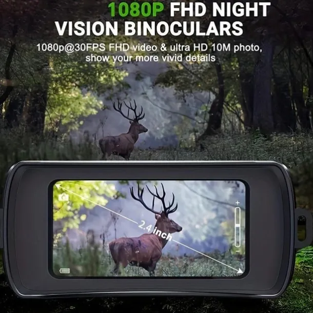 Night Vision Goggles With 5X Digital Zoom Camera NV Binoculars Telescope With Long Infrared Viewing Distance At Night For Hunting And Camping (Built-in Rechargeable Battery)