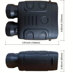 Night Vision Goggles With 5X Digital Zoom Camera NV Binoculars Telescope With Long Infrared Viewing Distance At Night For Hunting And Camping (Built-in Rechargeable Battery)