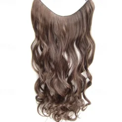 No Clip No Glue Invisible Halo Hair Extension 24inch Long Wavy Hair Synthetic Heat Resistant String Hairpiece