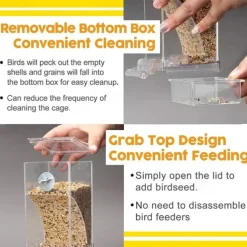 No Mess Automatic Bird Feeder,Automatic No-Spill Transparent Bird Feeder - Anti-Splash and Mess-Free Feeding Box