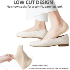 No Show Socks Womens Ultra Low Cut Liner Socks Non Slip Hidden Invisible for Flats Boat