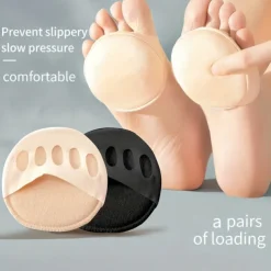 Non-Slip Metatarsal Pads – Soft Cushions for Forefoot Pain Relief, Breathable Pressure-Relief Pads for High Heels and Daily Comfort, Available in Beige and Black