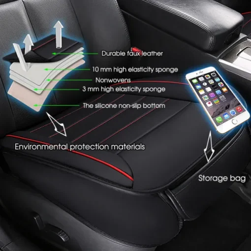 Non-slip PU Leather Car Seat Covers Breathable Car Front Seat Cushion Universal Car Interior Accessories 1PCs