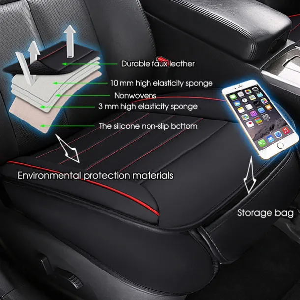 Non-slip PU Leather Car Seat Covers Breathable Car Front Seat Cushion Universal Car Interior Accessories 1PCs