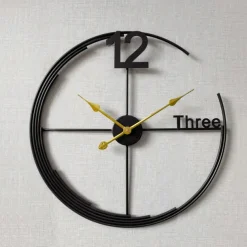 Nordic Modern Light Luxury Wall Clock Fashion Simple Metal Mute Hanging Clock Home Living Room Creative Pendant Watch Decor 60 cm