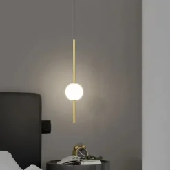 Nordic Pendant Lamp Glass Ball Pendent Lamp Glass Ball Bedroom Bedside Long Line Hanging Lamp Restaurant Decor Lamp Canteen Bar