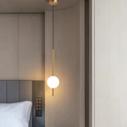 Nordic Pendant Lamp Glass Ball Pendent Lamp Glass Ball Bedroom Bedside Long Line Hanging Lamp Restaurant Decor Lamp Canteen Bar