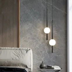 Nordic Pendant Lamp Glass Ball Pendent Lamp Glass Ball Bedroom Bedside Long Line Hanging Lamp Restaurant Decor Lamp Canteen Bar