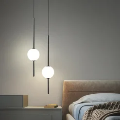 Nordic Pendant Lamp Glass Ball Pendent Lamp Glass Ball Bedroom Bedside Long Line Hanging Lamp Restaurant Decor Lamp Canteen Bar