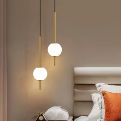Nordic Pendant Lamp Glass Ball Pendent Lamp Glass Ball Bedroom Bedside Long Line Hanging Lamp Restaurant Decor Lamp Canteen Bar