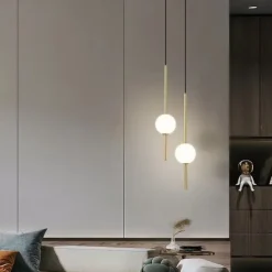 Nordic Pendant Lamp Glass Ball Pendent Lamp Glass Ball Bedroom Bedside Long Line Hanging Lamp Restaurant Decor Lamp Canteen Bar
