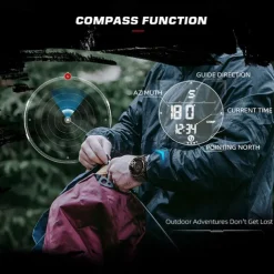 NORTH EDGE Men Digital Watch Outdoor Sports Compass Stopwatch Alarm Clock Date Nylon Strap Watch