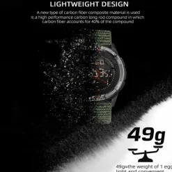 NORTH EDGE Men Digital Watch Outdoor Sports Compass Stopwatch Alarm Clock Date Nylon Strap Watch