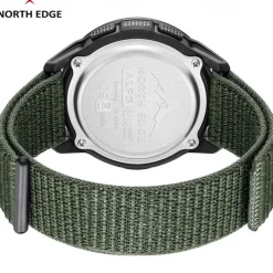 NORTH EDGE Men Digital Watch Outdoor Sports Compass Stopwatch Alarm Clock Date Nylon Strap Watch