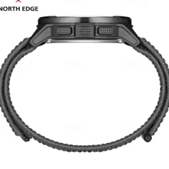 NORTH EDGE Men Digital Watch Outdoor Sports Compass Stopwatch Alarm Clock Date Nylon Strap Watch