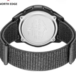 NORTH EDGE Men Digital Watch Outdoor Sports Compass Stopwatch Alarm Clock Date Nylon Strap Watch