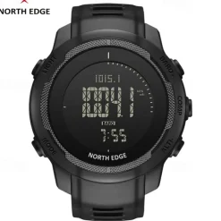 NORTH EDGE Men's Digital Watch Carbon Fiber Case For Man Sports Running Swimming WR50M Watch Altimeter Barometer Compass Thermometer Stopwatch Countdown Timer Pedometer Metronome