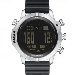 NORTH EDGE Men's Professional Diving Computer Watch Free/Scuba Diving 50M Dive Watches Altimeter Barometer Compass Digital Clock