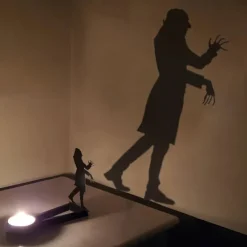 Nosferatu Metal Candle Shadow Holder, Gothic Horror Tealight Caster, Tabletop Shadow Play Decor for Party And Home Ambiance, Christmas, Halloween