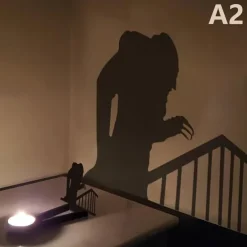Nosferatu Metal Candle Shadow Holder, Gothic Horror Tealight Caster, Tabletop Shadow Play Decor for Party And Home Ambiance, Christmas, Halloween