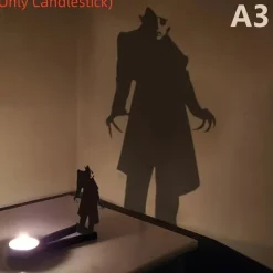 Nosferatu Metal Candle Shadow Holder, Gothic Horror Tealight Caster, Tabletop Shadow Play Decor for Party And Home Ambiance, Christmas, Halloween