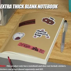 (Not Contain Stickers)Blank Notebook Super Thick Notebook Student High Value Practical Diary Notepad 256 Pages, Back to School Gift