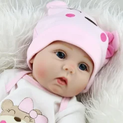 NPKCOLLECTION 22 inch Reborn Doll Baby & Toddler Toy Baby Girl Reborn Baby Doll Newborn lifelike Lovely Parent-Child Interaction Hand Applied Eyelashes with Clothes and Accessories for Girls