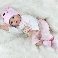 NPKCOLLECTION 22 inch Reborn Doll Baby & Toddler Toy Baby Girl Reborn Baby Doll Newborn lifelike Lovely Parent-Child Interaction Hand Applied Eyelashes with Clothes and Accessories for Girls