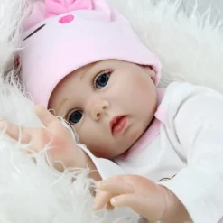 NPKCOLLECTION 22 inch Reborn Doll Baby & Toddler Toy Baby Girl Reborn Baby Doll Newborn lifelike Lovely Parent-Child Interaction Hand Applied Eyelashes with Clothes and Accessories for Girls