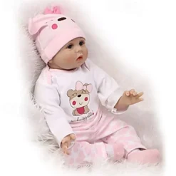 NPKCOLLECTION 22 inch Reborn Doll Baby & Toddler Toy Baby Girl Reborn Baby Doll Newborn lifelike Lovely Parent-Child Interaction Hand Applied Eyelashes with Clothes and Accessories for Girls