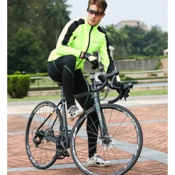 Nuckily Men's Cycling Jacket with Pants Fleece Jacket Winter Thermal Warm Windproof 3D Pad Breathable Bike Windbreaker Clothing Suit Mountain Bike MTB Road Bike Cycling Green Red Blue Bike Wear