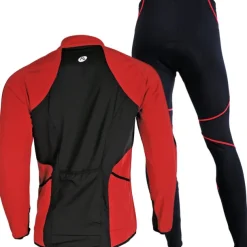 Nuckily Men's Cycling Jacket with Pants Fleece Jacket Winter Thermal Warm Windproof 3D Pad Breathable Bike Windbreaker Clothing Suit Mountain Bike MTB Road Bike Cycling Green Red Blue Bike Wear