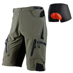 Nuckily Men's Cycling Underwear Shorts Bike Shorts Cycling Shorts Bike Shorts Padded Shorts / Chamois Relaxed Fit Mountain Bike MTB Sports 3D Pad Quick Dry Wearable Reflective Trim / Fluorescence