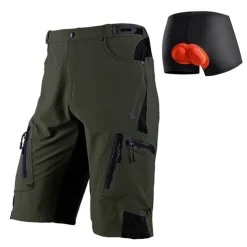 Nuckily Men's Cycling Underwear Shorts Bike Shorts Cycling Shorts Bike Shorts Padded Shorts / Chamois Relaxed Fit Mountain Bike MTB Sports 3D Pad Quick Dry Wearable Reflective Trim / Fluorescence