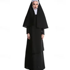 Nun Halloween Cosplay Costume Party Costume Masquerade Outfits Adults' Women's Masquerade Mardi Gras Performance Party Halloween Easy Halloween Costumes Dress Up