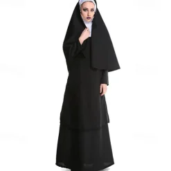 Nun Halloween Cosplay Costume Party Costume Masquerade Outfits Adults' Women's Masquerade Mardi Gras Performance Party Halloween Easy Halloween Costumes Dress Up