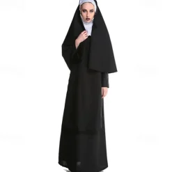 Nun Halloween Cosplay Costume Party Costume Masquerade Outfits Adults' Women's Masquerade Mardi Gras Performance Party Halloween Easy Halloween Costumes Dress Up